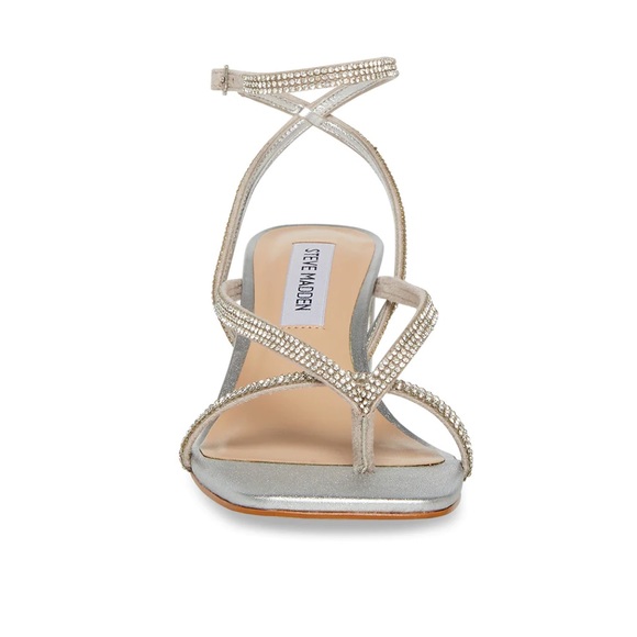 Alaina-r Silver Steve Madden Rhinestone Heels - Picture 8 of 13